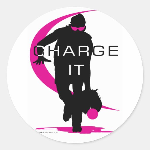 Charge it classic round sticker Zazzle