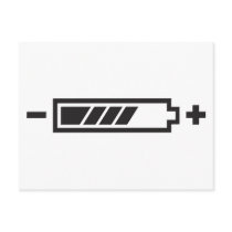 Charged - battery solar hybrid electric postcards