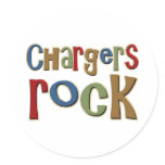 Chargers Rock Round Sticker