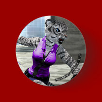 Charging Tigress Button by aazari Charging Tigress Button