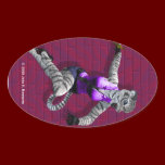 Charging Tigress Oval Sticker stickers