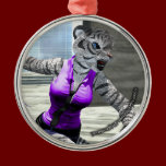 Charging Tigress Premium Round Ornament ornaments