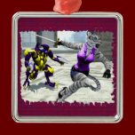 Charging Tigress Premium Square Ornament ornaments