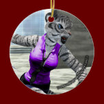 Charging Tigress Round Ornament ornaments