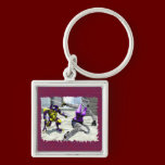 Charging Tigress Square Keychain keychains