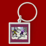 Charging Tigress Square Keychain