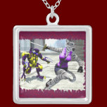 Charging Tigress Square Necklace necklaces