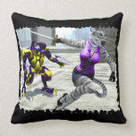 Charging Tigress Throw Pillow pillows