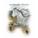  - This is one of my Icelandic horse paintings, done as wearable Art.: Sizes  Available colors: army