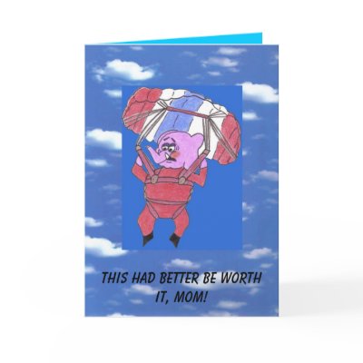 Charity Parachute Jump Greeting Card by Eddy_G