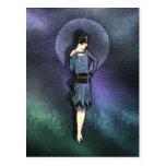 Charla - 1920s Fashion in Blue, Teal and Mauve Post Cards