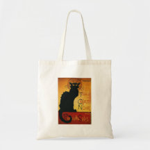 Charla Noir - gato negro Bolsas Lienzo
