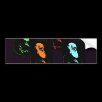 Charles Darwin Collage bumper stickers