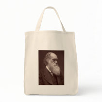 Charles Darwin Grocery Tote bags