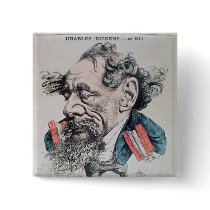 Charles Dickens astride the English Channel Buttons