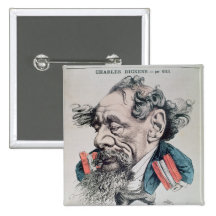 Charles Dickens astride the English Channel Buttons