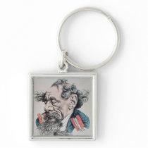 Charles Dickens astride the English Channel Key Chains