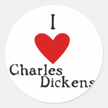 Charles Dickens Love Round Stickers