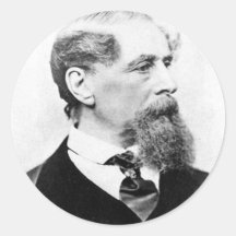Charles Dickens Photo Round Sticker