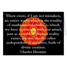 Charles Hermite quotation about math and truth Greeting Card