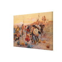 Charles M. Russell's First Wagon Tracks (1908) Stretched Canvas Print