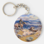 Charles M. Russell's Loops and Swift Horses (1916) Key Chain