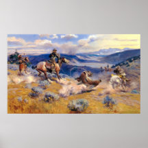 Charles M. Russell's Loops and Swift Horses (1916) Print