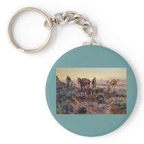 Charles M. Russell's Paying the Fiddler (1919) Key Chain