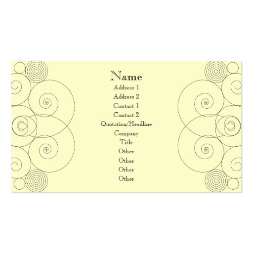 Charleston - Cream Business Card Templates (front side)
