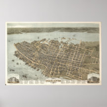 Charleston South Carolina 1872 Antique Panorama Posters