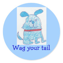 Charlie Mutz, Wag your tail Sticker by KatAnnette Charlie Mutz, Wag your tail Sticker