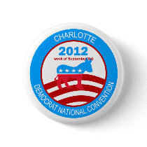 Charlotte 2012 Democrat Convention Pinback Buttons