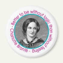 Charlotte Bronte Portrait With Quote magnets
