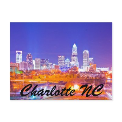Charlotte NC Post Card by digidreamgrafix