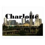 Charlotte NC Skyline with Charlotte in the Sky Postcard