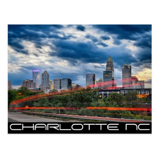 charlotte north carolina city skyline postcard
