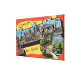 Charlotte, North Carolina - Large Letter Scenes Stretched Canvas Prints