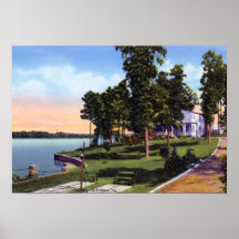 Charlotte North Carolina Red Fez Country Club Print