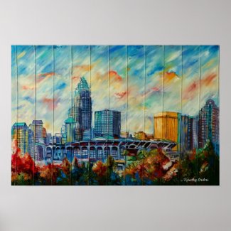 Charlotte, North Carolina Skyline Canvas Print print