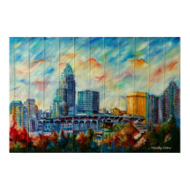 Charlotte, North Carolina Skyline Canvas Print posters