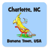 Charlotte North Carolina Square Stickers