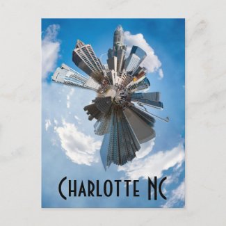 charlotte skyline postcard