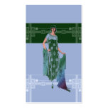 Charlotte's Shawl: 1920s Fashion in Blue & Green business cards