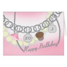 Charm Bracelet & Pearls Jewelry Birthday Card
