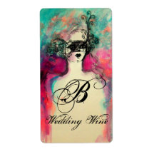 CHARM WEDDING WINE MONOGRAM LABELS