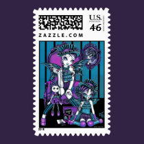 "Charmed" Gothic Couture Magical Fairies Postage stamps