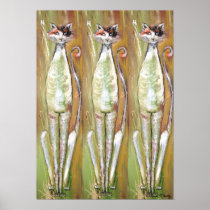 CHARMED ONES -TORTOISE SHELL CATS ART PRINT posters