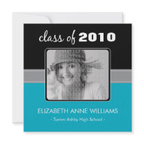 Charming Aqua Custom Graduation Announcement