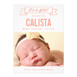 Charming Banner Birth Announcements - Girl invitations