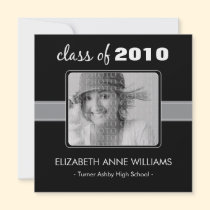 Charming Black Custom Graduation Announcement invitations